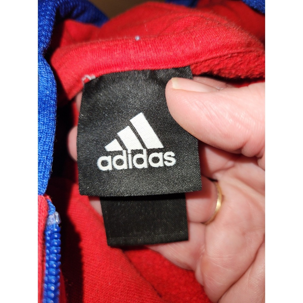 Adidas LA Clippers Courtside Full Zip Hoodie Red Royal Blue NBA Fleece Mens L - Picture 8 of 10